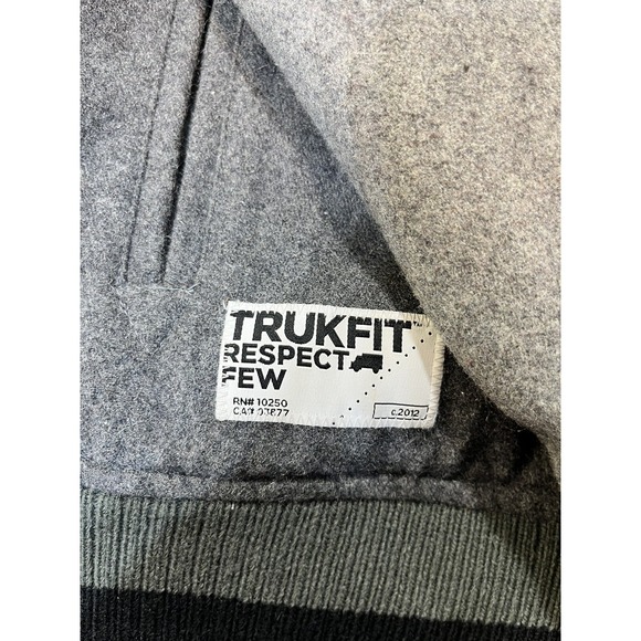 Trukfit Mob Varsity Jacket Mens Large Gray Lil Wayne Lil Weezy To The End WOOL - Picture 12 of 14